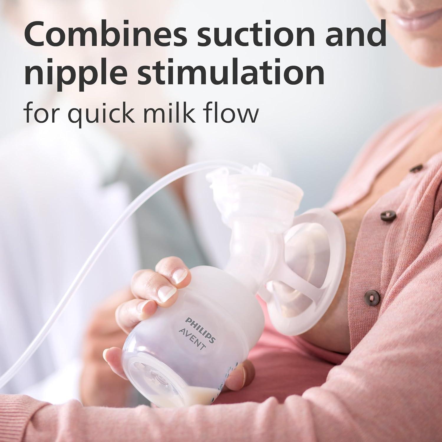 image:imagePhilips AVENT Double Electric Breast Pump Advanced with Natural Motion Technology with Clear Natural Response Baby Bottles White Pump Gray Bag Pouch and Belt SCF39462Double Electric Breast Pump