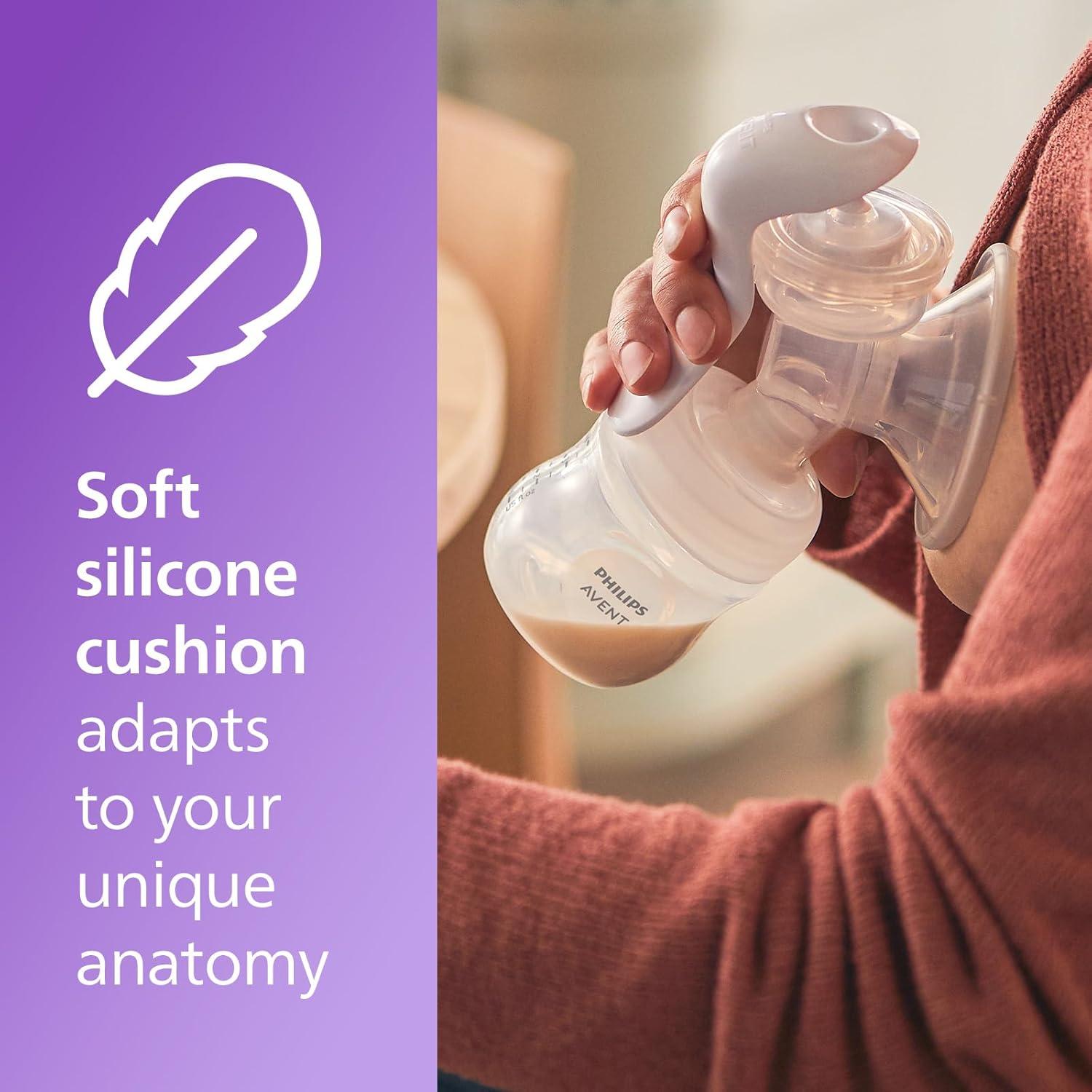 image:imagePhilips AVENT Double Electric Breast Pump Advanced with Natural Motion Technology with Clear Natural Response Baby Bottles White Pump Gray Bag Pouch and Belt SCF39462Manual Breast Pump