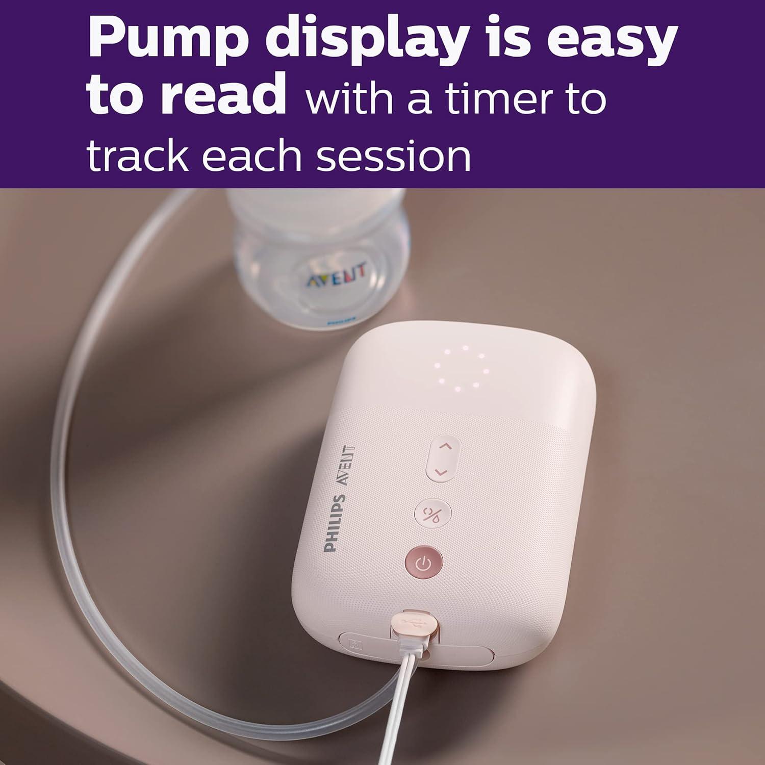 image:imagePhilips AVENT Double Electric Breast Pump Advanced with Natural Motion Technology with Clear Natural Response Baby Bottles White Pump Gray Bag Pouch and Belt SCF39462Single Electric Breast Pump