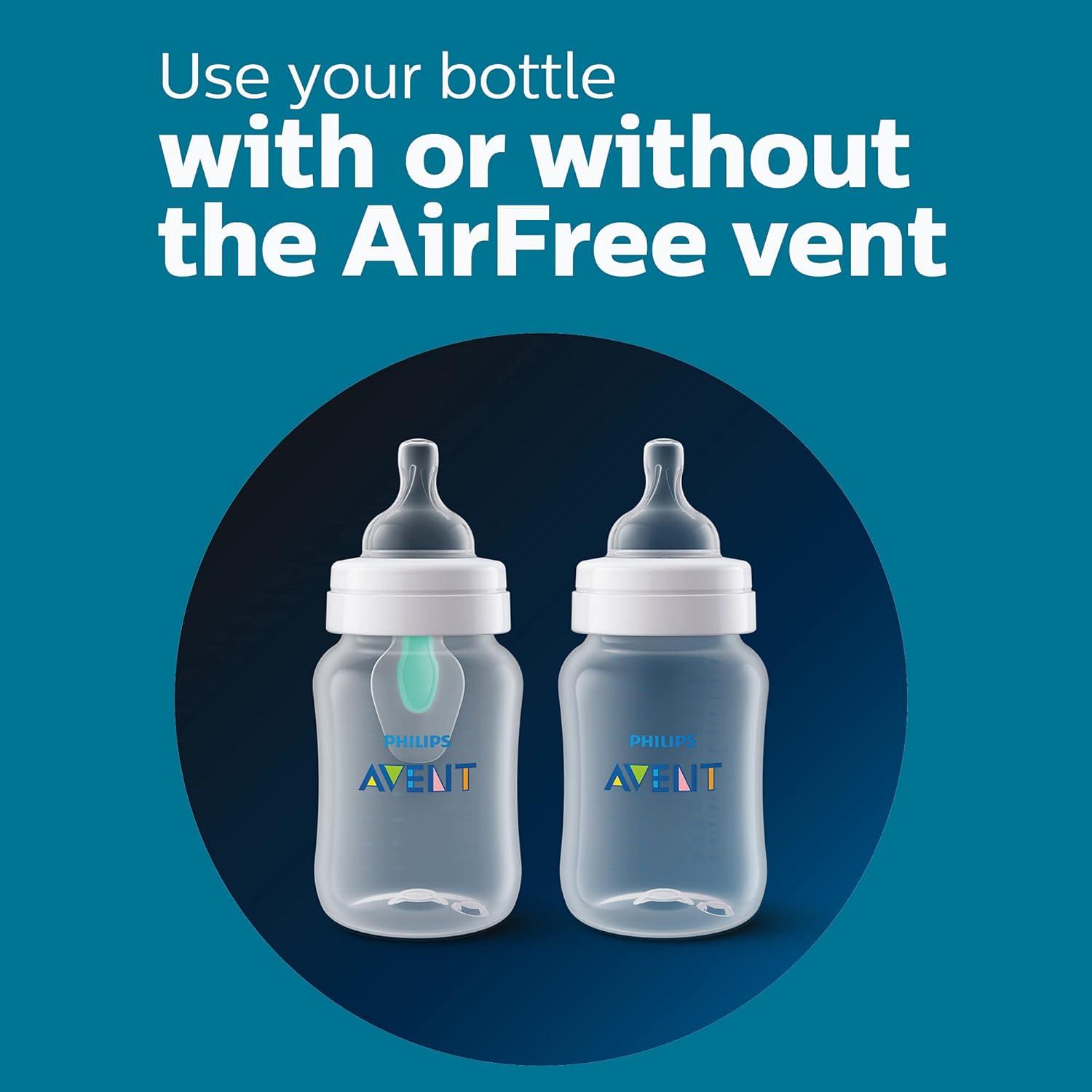image:imagePhilips Avent AntiColic Bottle with AirFree Vent 4oz with Flow 1 Nipples 0m 4pk Clear SCY70104Blue