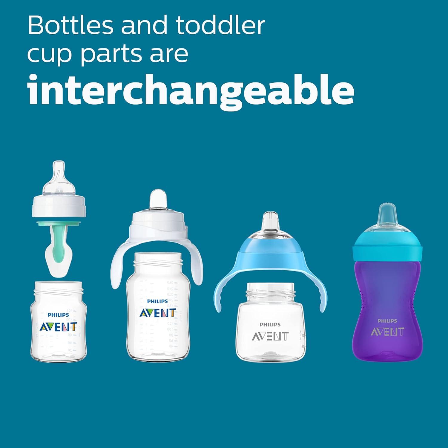 image:imagePhilips Avent AntiColic Bottle with AirFree Vent 4oz with Flow 1 Nipples 0m 4pk Clear SCY70104Blue