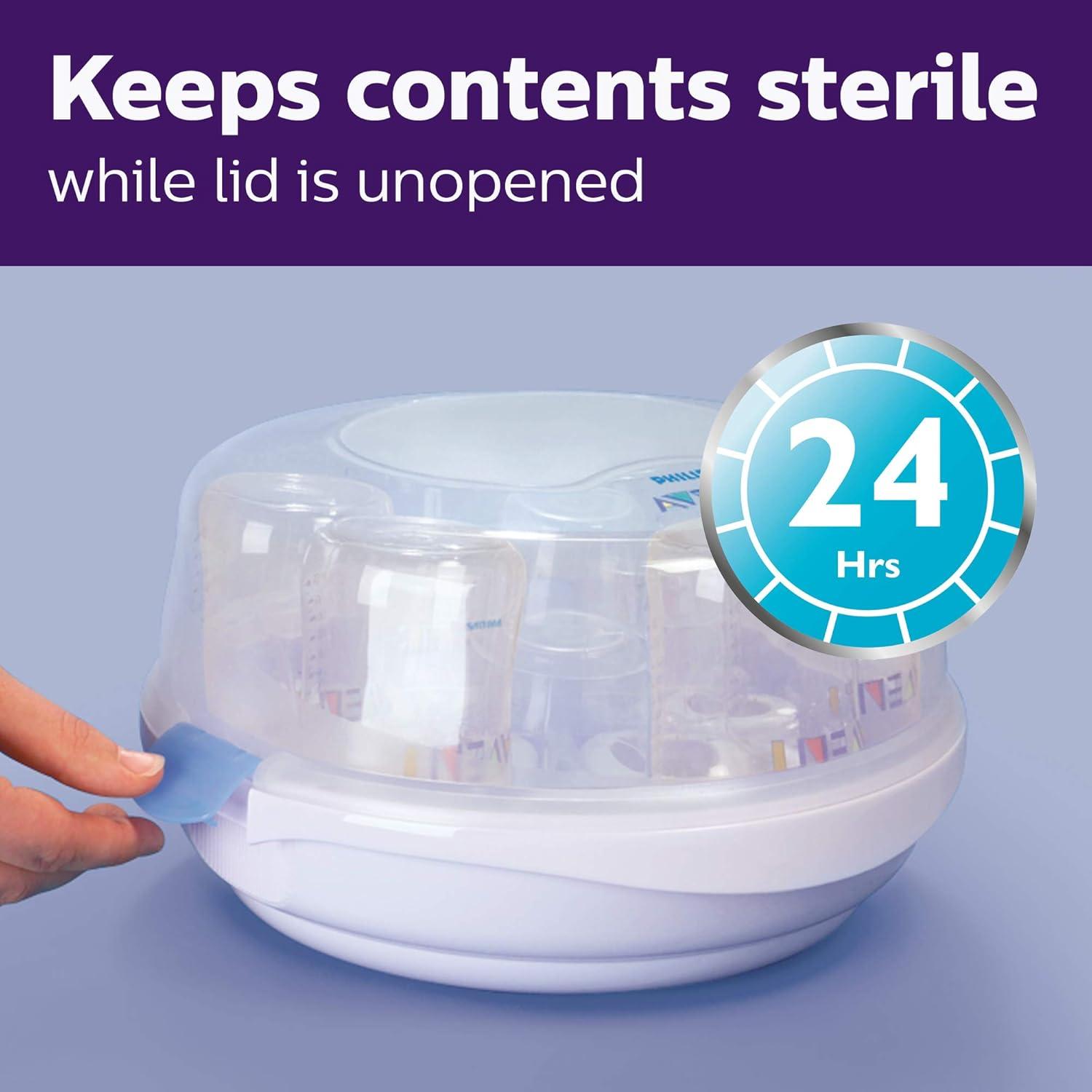image:imagePhilips Avent Microwave Steam Sterilizer for Baby Bottles Pacifiers Cups and More SCF281054 Count Pack of 1
