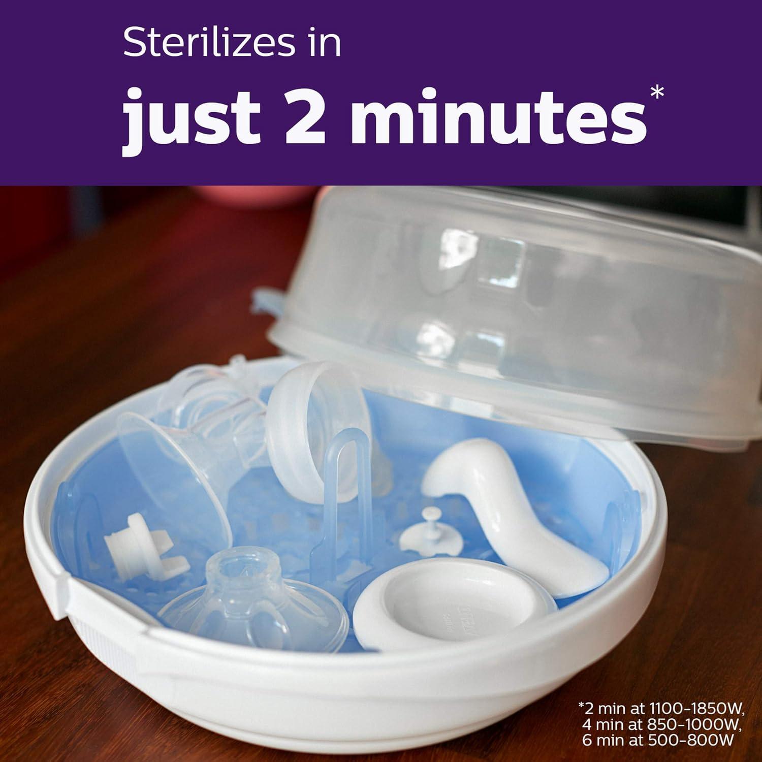 image:imagePhilips Avent Microwave Steam Sterilizer for Baby Bottles Pacifiers Cups and More SCF281054 Count Pack of 1