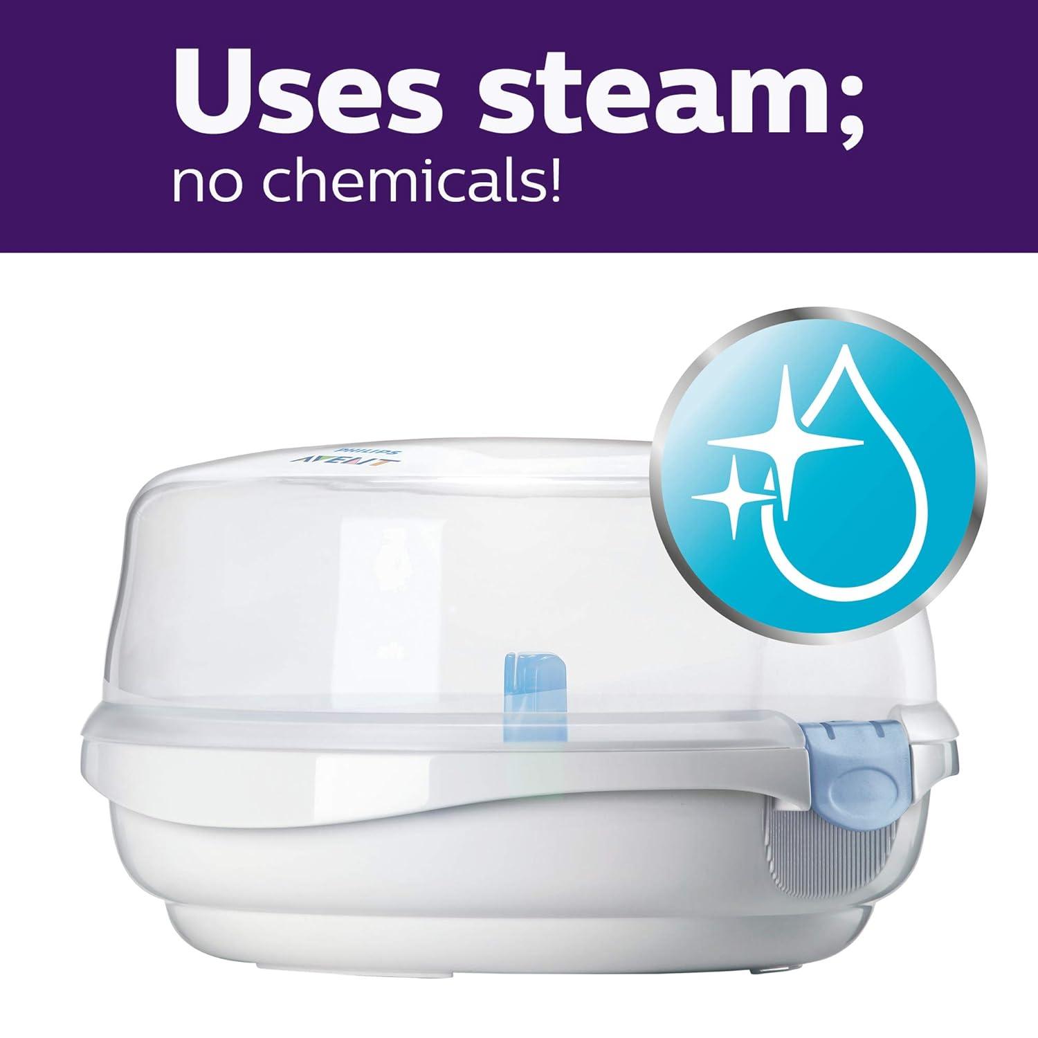 image:imagePhilips Avent Microwave Steam Sterilizer for Baby Bottles Pacifiers Cups and More SCF281054 Count Pack of 3