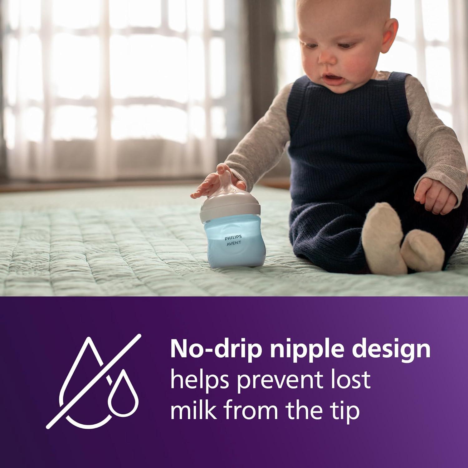 image:imagePhilips Avent Natural Baby Bottles with Natural Response Nipples Medium Flow Flow 3 with Seahorse and Starfish Design 9oz 4Pack SCY90368Blue