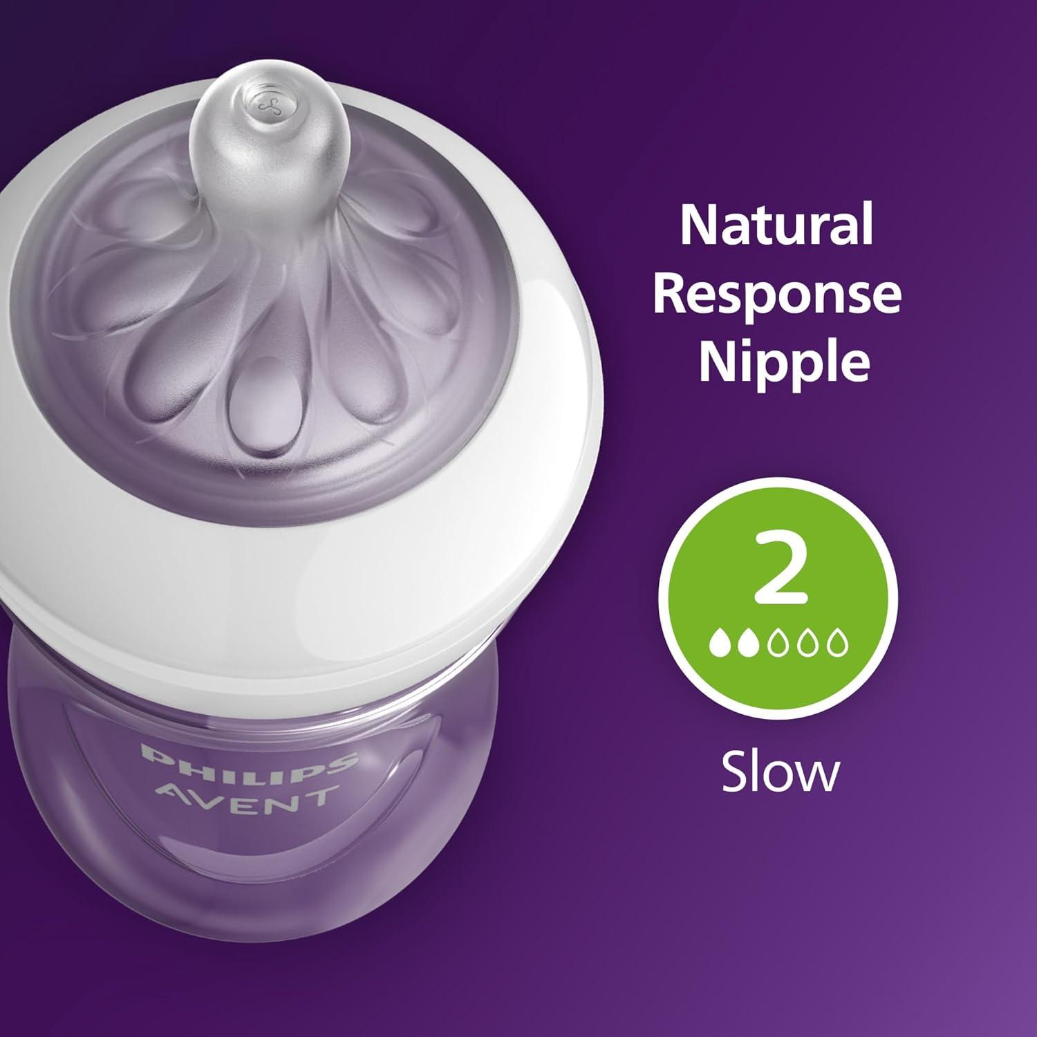 image:imagePhilips Avent Natural Baby Bottles with Natural Response Nipples Medium Flow Flow 3 with Seahorse and Starfish Design 9oz 4Pack SCY90368Pink