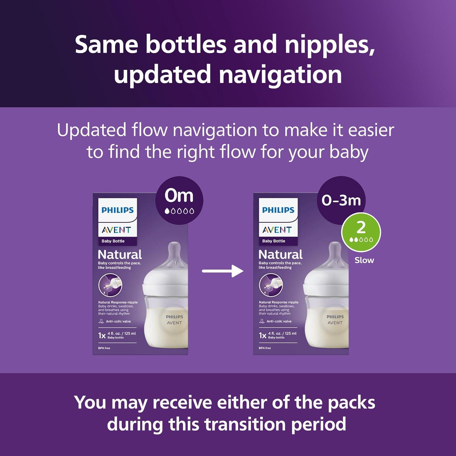 image:imagePhilips Avent Natural Baby Bottles with Natural Response Nipples Medium Flow Flow 3 with Seahorse and Starfish Design 9oz 4Pack SCY90368Pink
