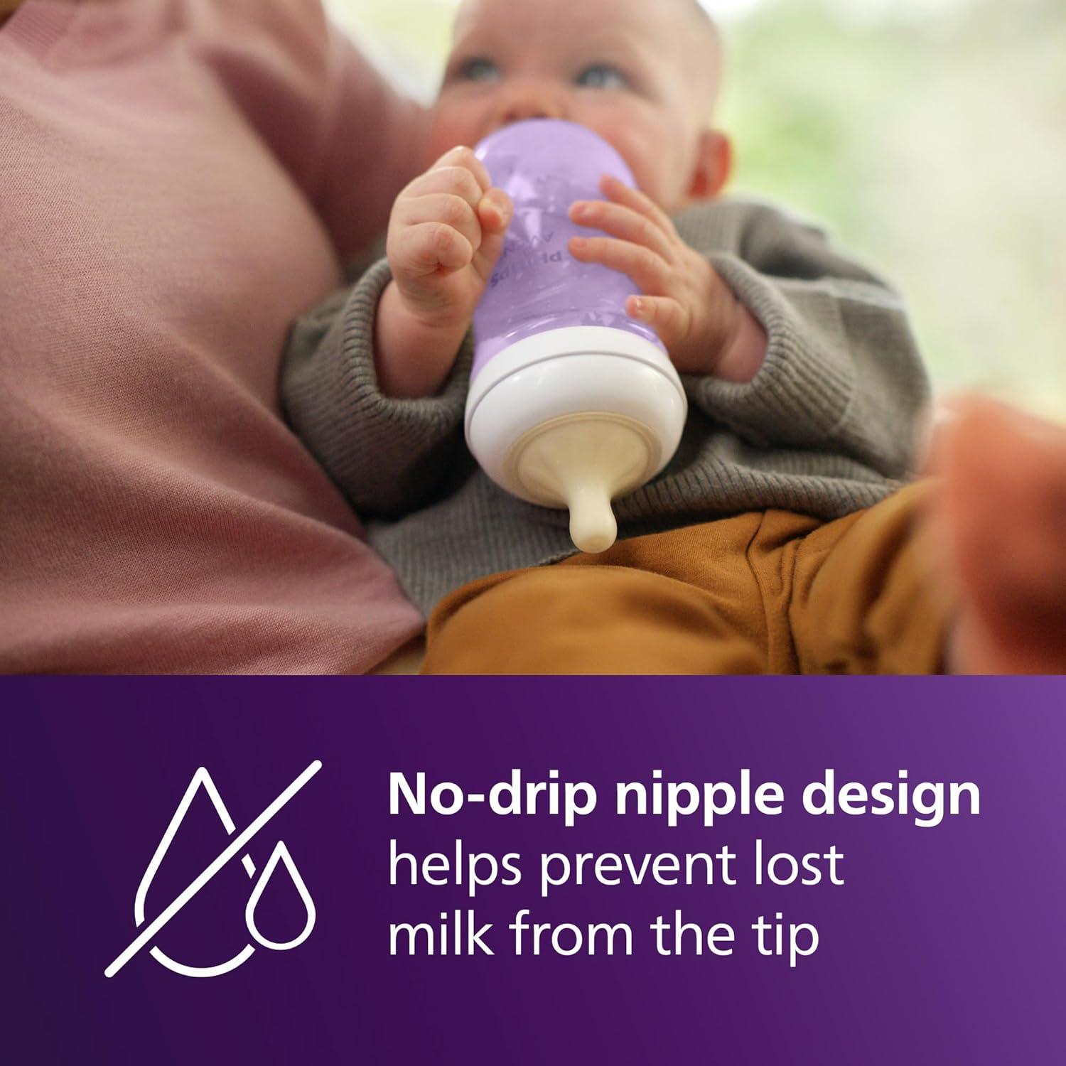 image:imagePhilips Avent Natural Baby Bottles with Natural Response Nipples Medium Flow Flow 3 with Seahorse and Starfish Design 9oz 4Pack SCY90368Purple