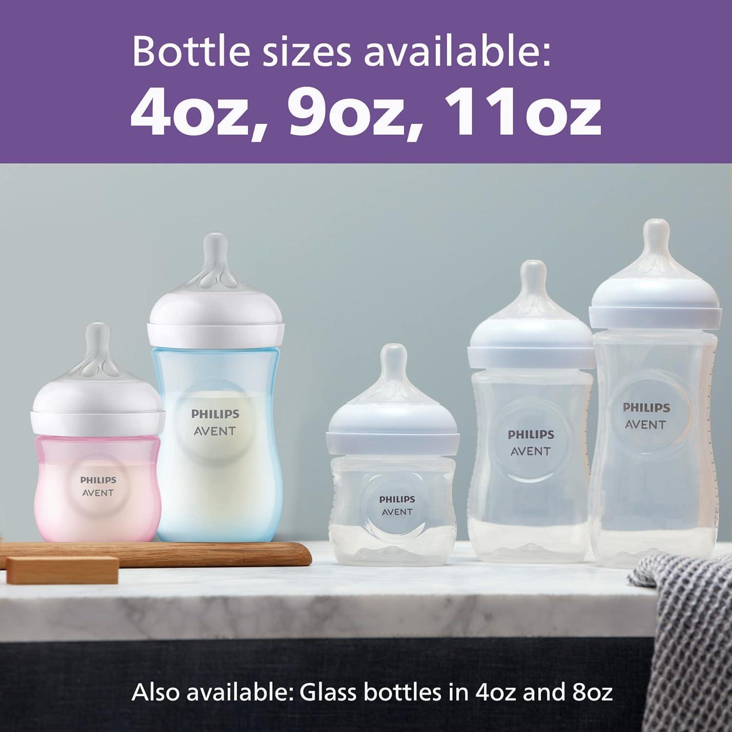image:imagePhilips Avent Natural Baby Bottles with Natural Response Nipples Medium Flow Flow 3 with Seahorse and Starfish Design 9oz 4Pack SCY90368Purple