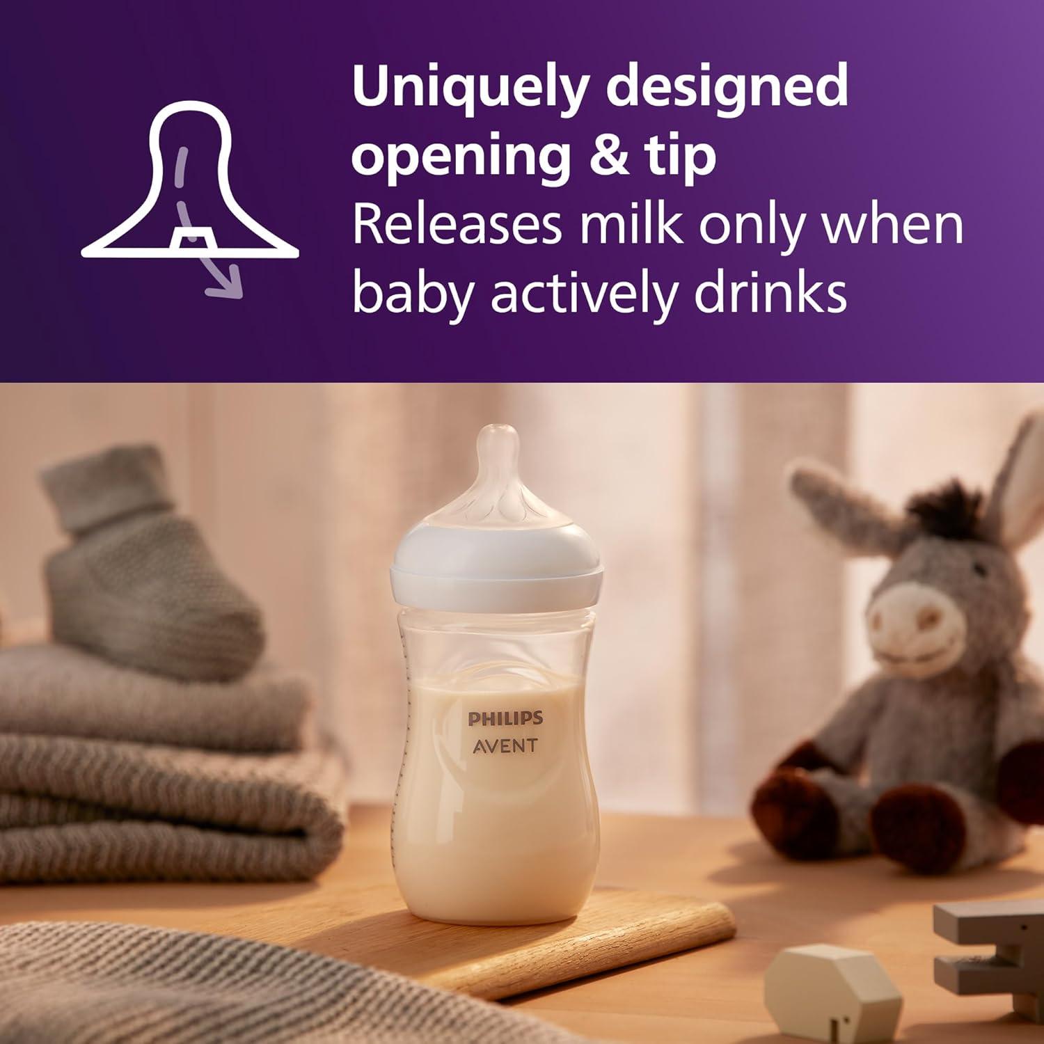 image:imagePhilips Avent Natural Baby Bottles with Natural Response Nipples Medium Flow Flow 3 with Seahorse and Starfish Design 9oz 4Pack SCY90368Sea Design