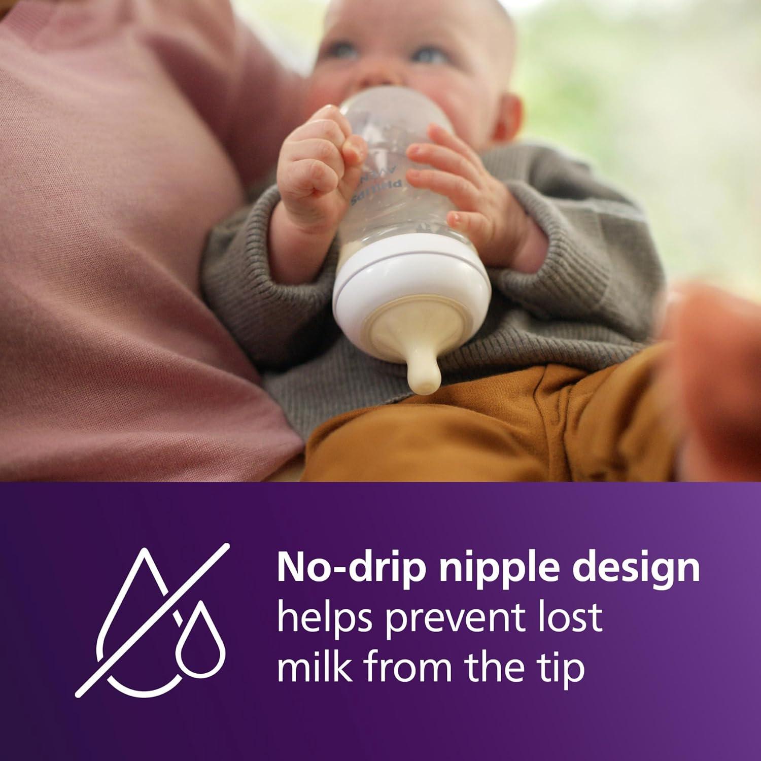 image:imagePhilips Avent Natural Baby Bottles with Natural Response Nipples Medium Flow Flow 3 with Seahorse and Starfish Design 9oz 4Pack SCY90368Sea Design