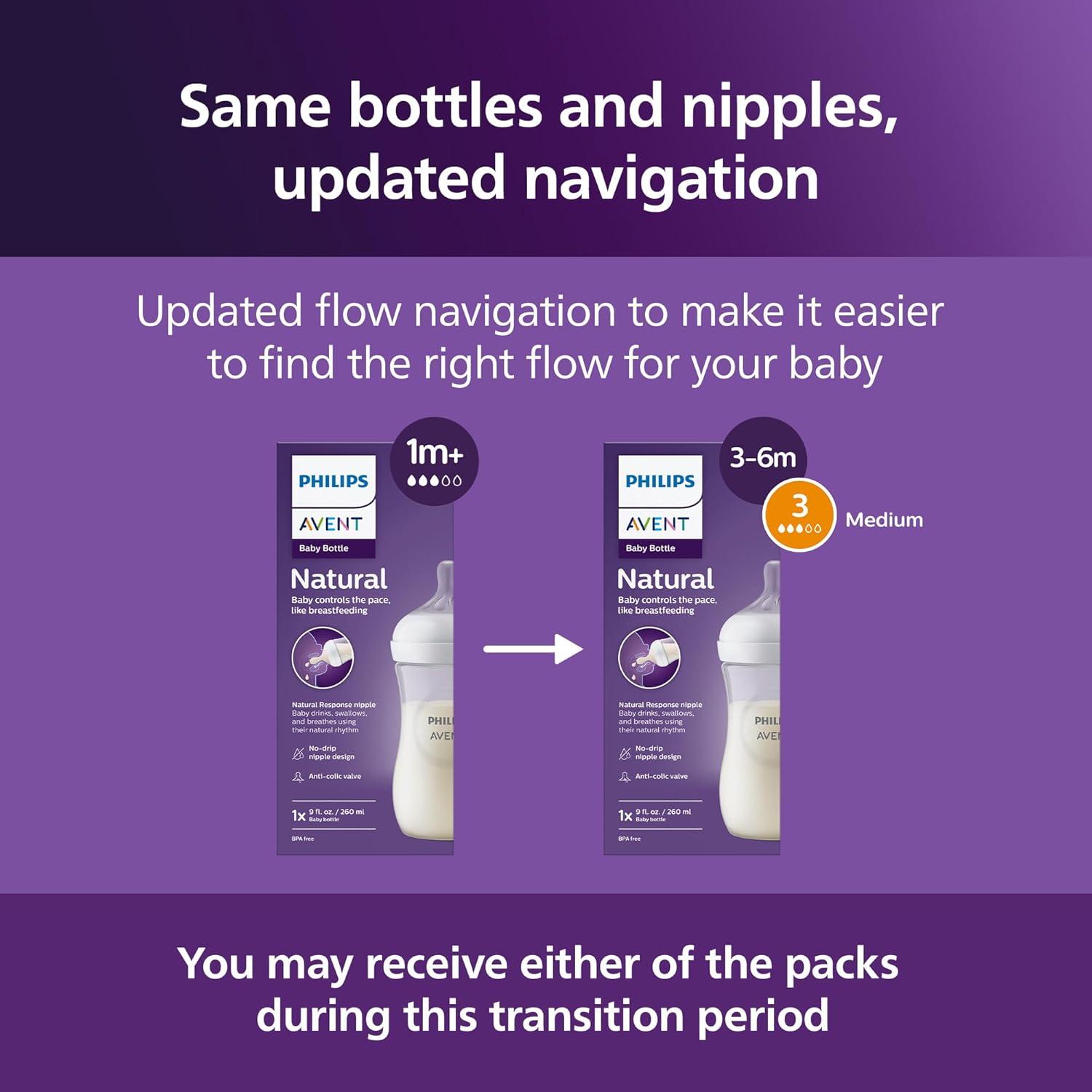 image:imagePhilips Avent Natural Baby Bottles with Natural Response Nipples Medium Flow Flow 3 with Seahorse and Starfish Design 9oz 4Pack SCY90368Teal