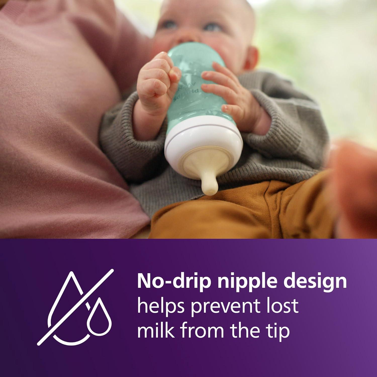 image:imagePhilips Avent Natural Baby Bottles with Natural Response Nipples Medium Flow Flow 3 with Seahorse and Starfish Design 9oz 4Pack SCY90368Teal