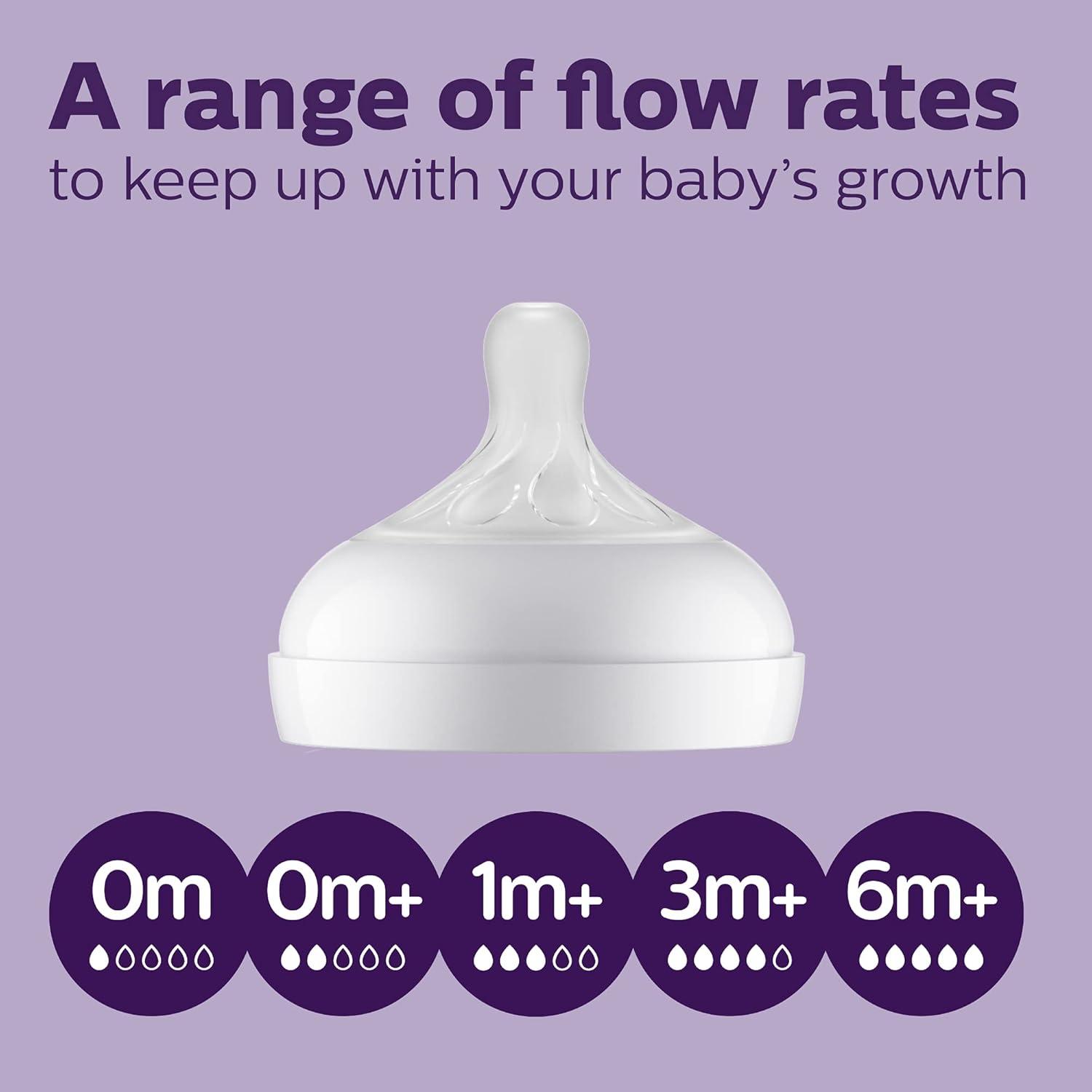 image:imagePhilips Avent Natural Baby Bottles with Natural Response Nipples Medium Flow Flow 3 with Seahorse and Starfish Design 9oz 4Pack SCY90368Teal