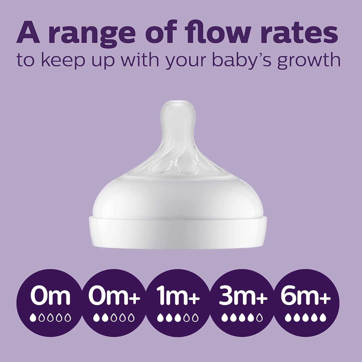 image:imagePhilips Avent Natural Glass Baby Bottles with Natural Response Nipples Medium Flow Flow 3 8oz 4Pack SCY913044 and 8 Ounce