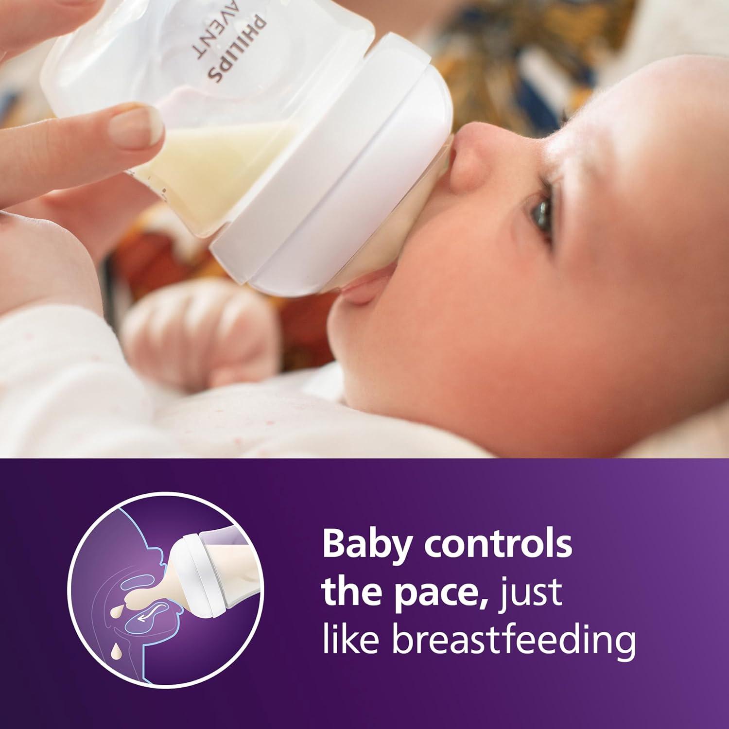 image:imagePhilips Avent Natural Response Baby Gift Set 3X 4oz Bottles with Slow Flow Nipple Level 2 2X 9oz Bottles with Medium Flow Nipple Level 3 2 Extra Nipples 2X Soothie Pacifiers 03m SCD838021 Count Pack of 1
