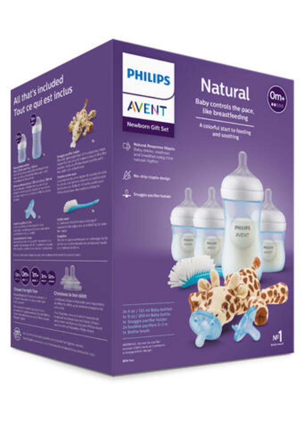 image:imagePhilips Avent Natural Response Baby Gift Set 3X 4oz Pink Bottles with Slow Flow Nipples Flow 2 1x 9oz Pink Bottle with Medium Flow Nipples Flow 3 2X Soothie Pacifiers 03m SCD83803Blue