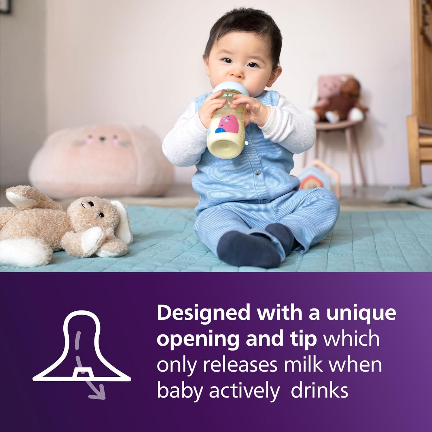 image:imagePhilips Avent PPSU Natural Baby Bottles with Medium Flow Nipples Flow 3 9oz with Decoration 2Pack SCY94302Pack of 2