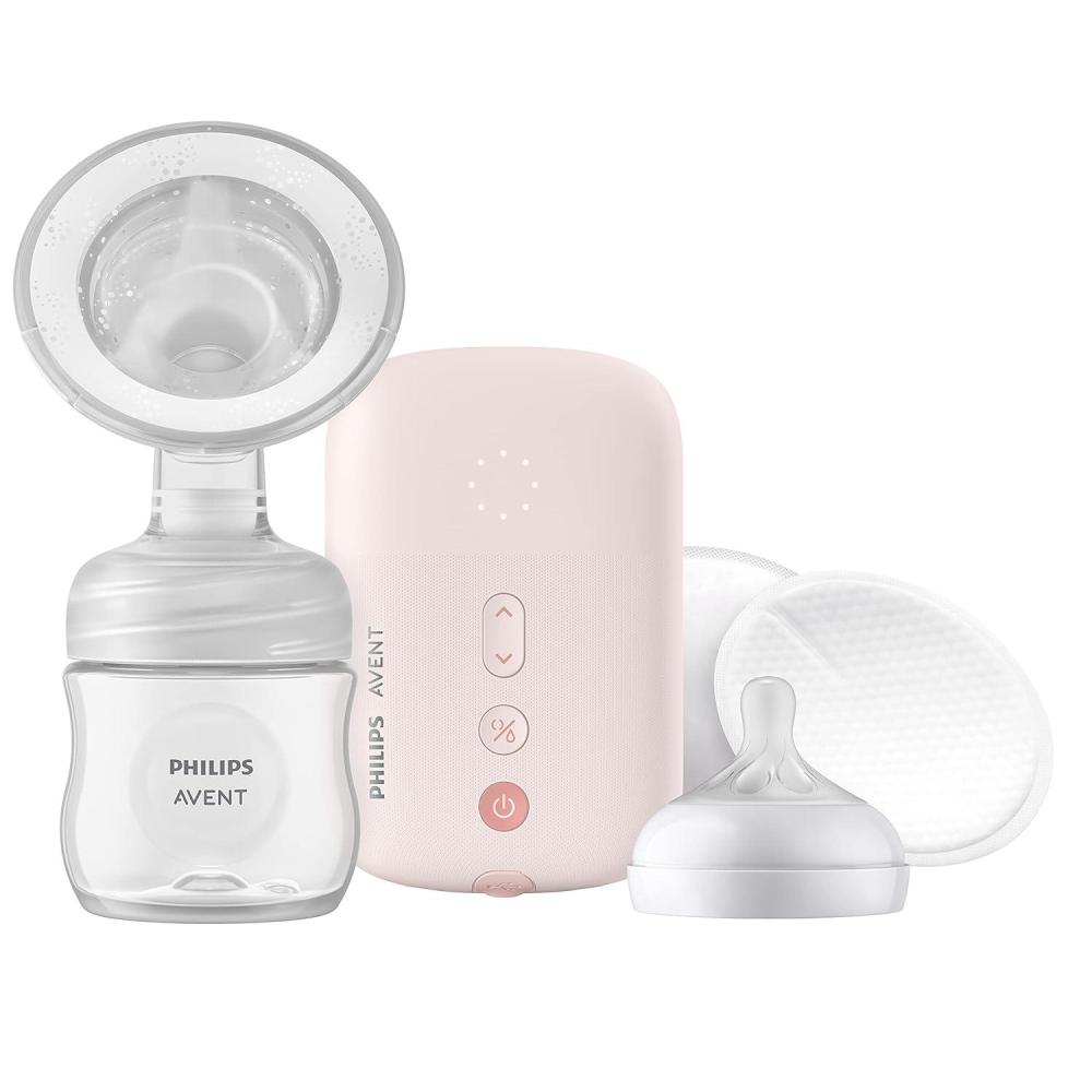 image:imagePhilips AVENT Double Electric Breast Pump Advanced with Natural Motion Technology with Clear Natural Response Baby Bottles White Pump Gray Bag Pouch and Belt SCF39462Single Electric Breast Pump