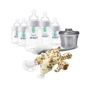 image:imagePhilips AVENT AntiColic Baby Bottle with AirFree Vent Newborn Gift Set with Snuggle Clear SCD30610Clear