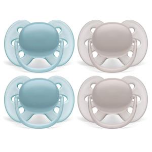 image:imagePhilips AVENT Ultra Soft Pacifier 06 Months Dreams and Happy Designs 4 Pack WhiteGreen SCF22243BlueGrey