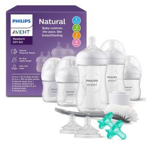 image:imagePhilips Avent Natural Response Baby Gift Set  3X 4oz Bottles with Slow Flow Nipple Level 2 2X 9oz Bottles with Medium Flow Nipple Level 3 2 Extra Nipples 2X Soothie Pacifiers 03m SCD838021 Count Pack of 1