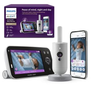 image:imagePhilips Avent Premium Connected Baby Monitor Smart Baby Monitor with App 1080p Camera SenseIQ Sleep amp Breathing Motion Tracking Cry Detection amp Translation TwoWay Audio Night Vision SCD97337