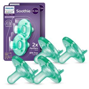 image:imagePhilips Avent Soothie Baby Pacifiers  100 Silicone Pacifiers for Babies 03 Months OnePiece Design BPAFree Extra Durable Green 4 Pack Model SCF19041Green