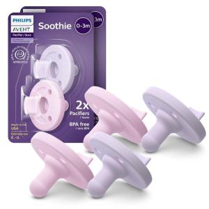 image:imagePhilips Avent Soothie Baby Pacifiers  100 Silicone Pacifiers for Babies 03 Months OnePiece Design BPAFree Extra Durable Green 4 Pack Model SCF19041LilacPastel Pink
