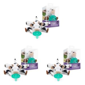image:imagePhilips Avent Soothie Snuggle Pacifier Holder with Detachable Pacifier 0m Cow SCF34705Pack of 3